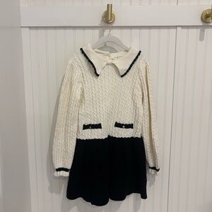NWT Janie and Jack Cable Knit Colorblock Sweater Dress – Size 6